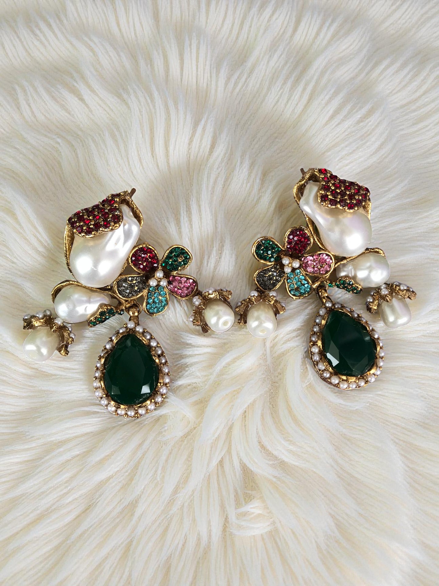 Kundan Floral Drops