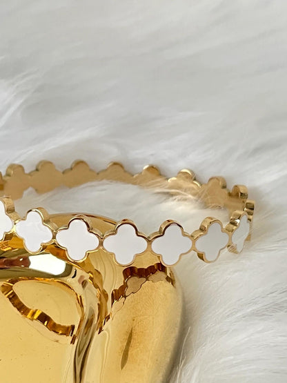 Enamel Clover Bangle