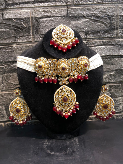 Ruby Cascade Choker Set