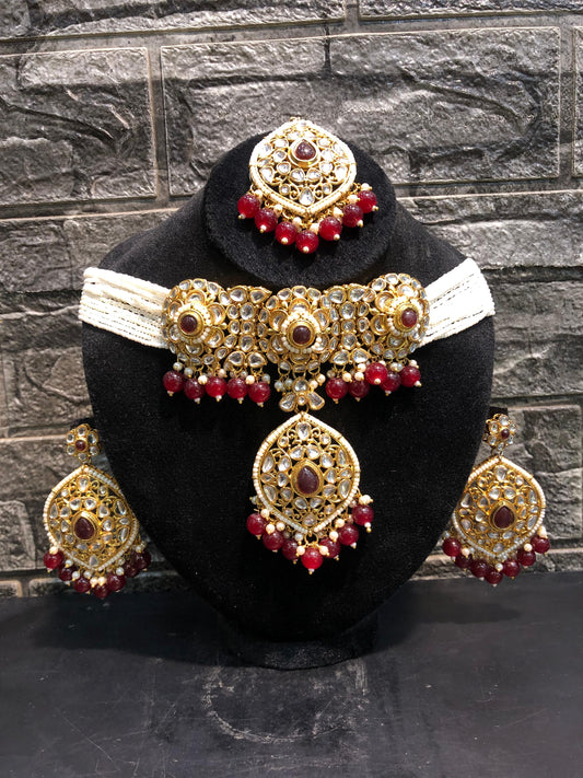 Ruby Cascade Choker Set