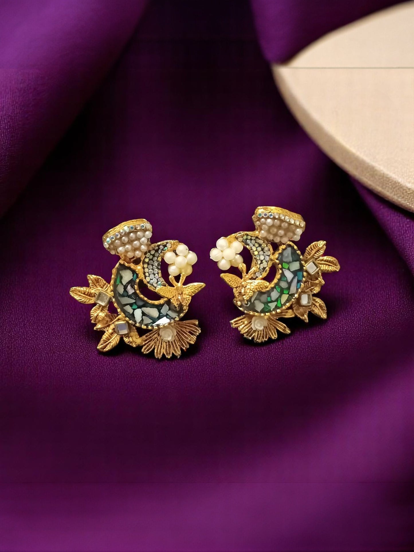 Crescent Mosaic Studs